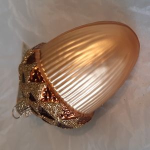 Acorn  Large Oak Tree Nut Old World Christmas Glass Ornament Rare Retired NWT